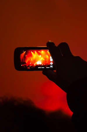 mobile phone on concertの写真素材