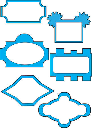 Silhouette vector frames vintage nature style on white background.のイラスト素材