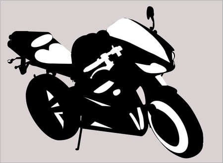 Motorbike silhouette. Vector illustration on white backgroundのイラスト素材