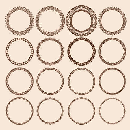Set of Round Pattern Framesのイラスト素材