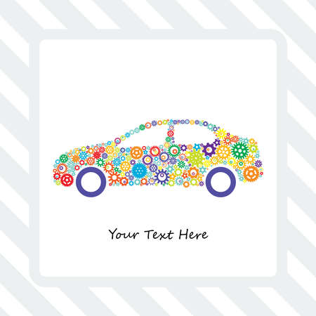 Card of the Car Gears with Textのイラスト素材