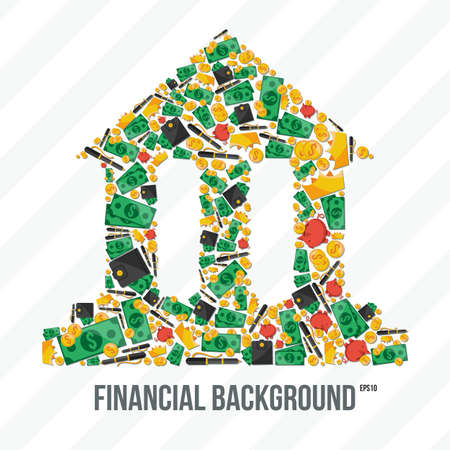 Collage in the form of bank financial elementsのイラスト素材