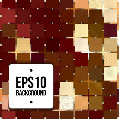 Background of multicolored ceramic plates with different patternsのイラスト素材