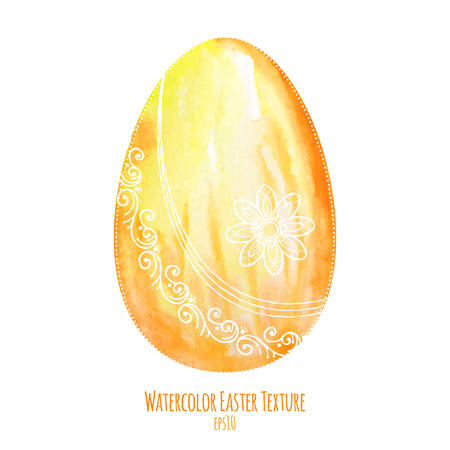 Vector watercolor easter egg with white patternsのイラスト素材