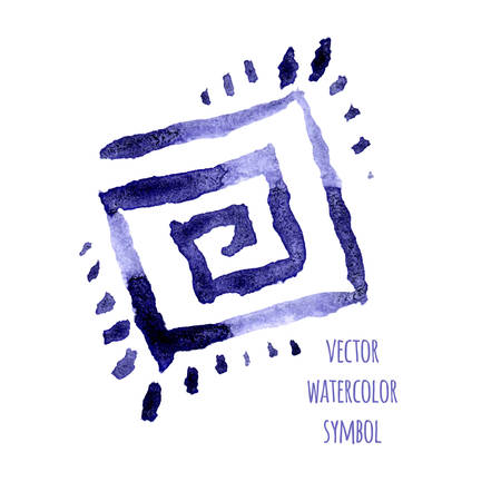 Vector Rombus Watercolor Symbol in Purple Colorsのイラスト素材