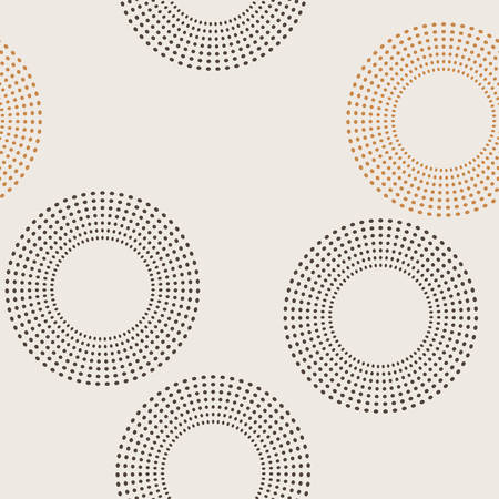Seamless vector abstract geometric pattern with rings of pointsのイラスト素材