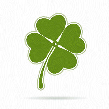 Symbol of clover with four petals on the background textureのイラスト素材