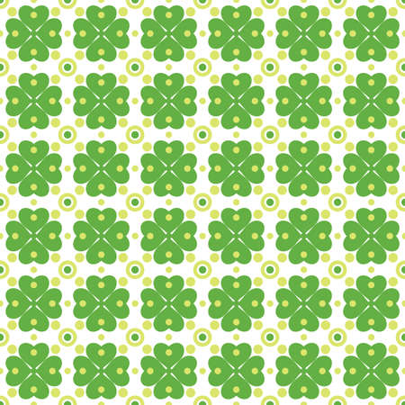 Intricate colorful seamless texture with clover with four leavesのイラスト素材