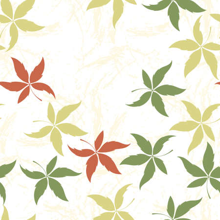 Vector seamless pattern of colorful autumn leaves in the windのイラスト素材