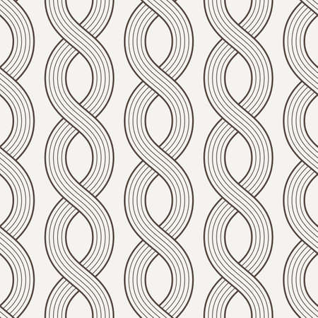 Vector seamless pattern of interwoven ropes in contrasting colorsのイラスト素材
