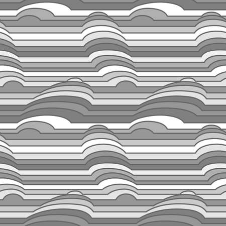 Vector seamless pattern of colorful stripes with simulated three-dimensional objectのイラスト素材