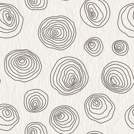 Vector seamless pattern of the curves manually drawn concentric circlesのイラスト素材