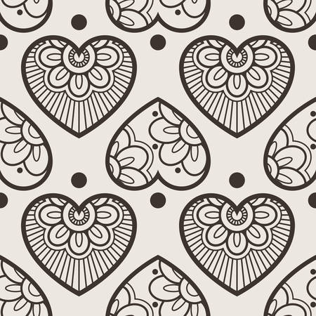 Fun seamless love heart background. Great for baby announcement, Valentine's Day, Mother's Day, Easter, wedding, scrapbook, gift wrapping paper, textiles.のイラスト素材