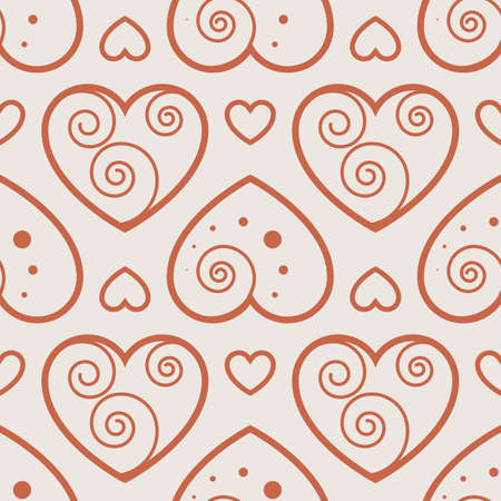 Fun seamless love heart background. Great for baby announcement, Valentine's Day, Mother's Day, Easter, wedding, scrapbook, gift wrapping paper, textiles.のイラスト素材