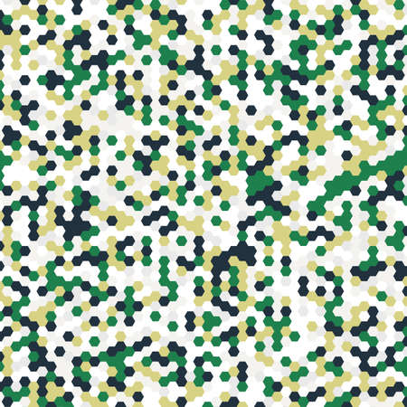 Vector background of different color chaotic hexagonsのイラスト素材