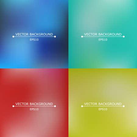 Set of four bright multicolored blurry backgroundsのイラスト素材