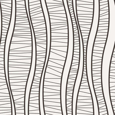 Vector seamless pattern of wavy lines connected strokesのイラスト素材