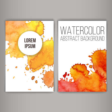 Design brochure or business card with vector watercolor stainsのイラスト素材