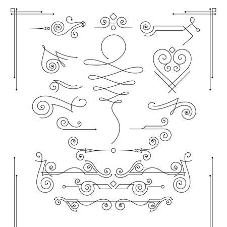 Vector set of elegant curls and swirls. Elements for designのイラスト素材