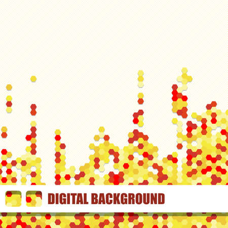 Vector background of different color chaotic hexagonsのイラスト素材