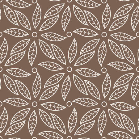 Vector seamless pattern with leaves and petalsのイラスト素材
