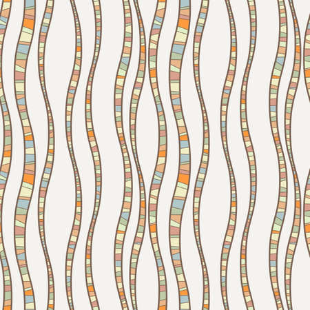 Vector seamless pattern of wavy lines connected strokesのイラスト素材