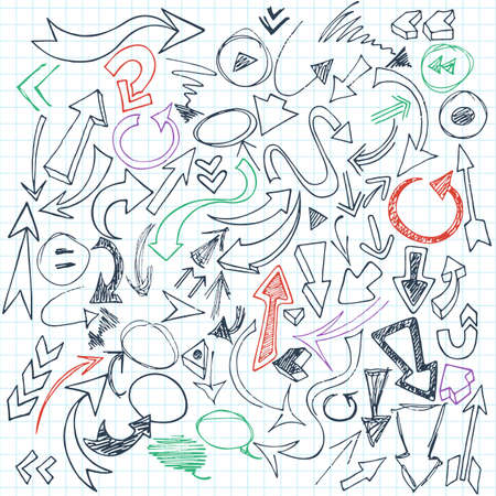 Set of vector arrows routed, signs, balloons, guidesのイラスト素材