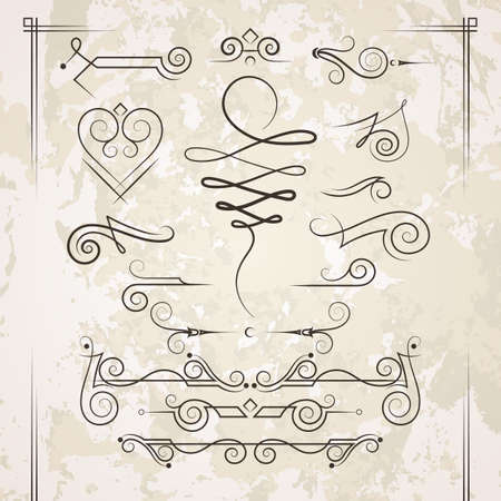 Vector set of elegant curls and swirls. Elements for designのイラスト素材