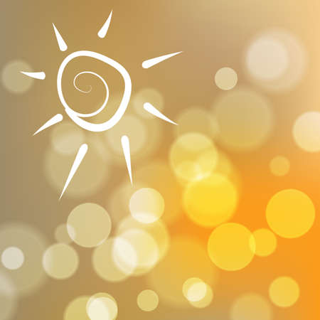 Stock blurred texture with bokeh effect and sun symbolのイラスト素材