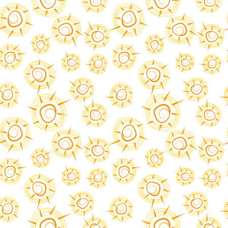 Vector seamless pattern with sunsのイラスト素材