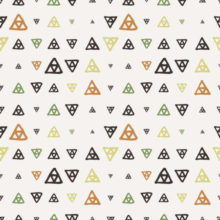 Vector seamless texture of hand-painted trianglesのイラスト素材