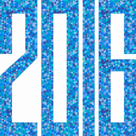 Vector label for the new 2016 mosaic of colored trianglesのイラスト素材