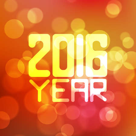Vector label for the new 2016 blurred red background with bokeh effectのイラスト素材