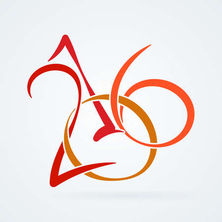 Vector calligraphic inscription to a new 2016のイラスト素材