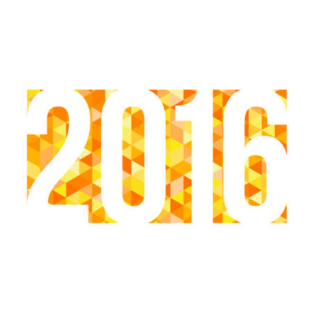 Vector gold mosaic background with 2016 figuresのイラスト素材