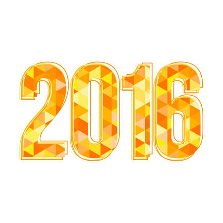 Vector label for the new 2016 mosaic of colored trianglesのイラスト素材