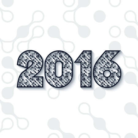 Vector sign for a new 2016 of fancy pattern