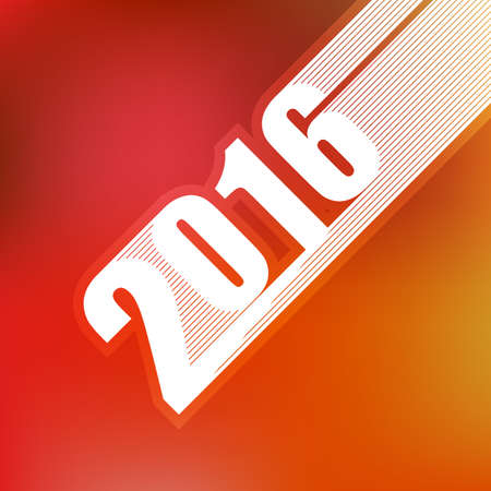Vector 2016 inscription on blurred red background with glow effect and flightのイラスト素材
