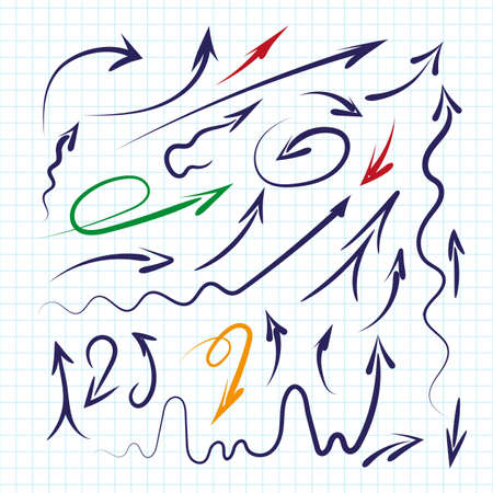 A diverse collection of vector arrows and pointersのイラスト素材