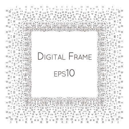 Intricate Digital vector frame with small rectangles.のイラスト素材