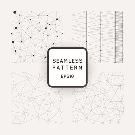 Set of four vector abstract seamless patterns similar cobwebsのイラスト素材