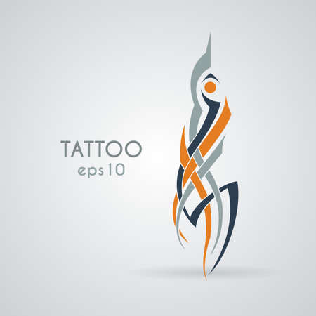 Vector icon in the style of tattoosのイラスト素材