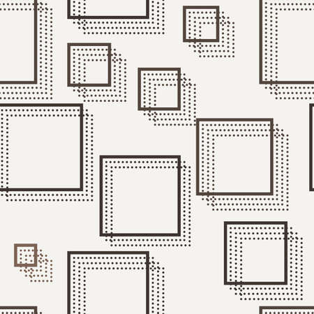 Vector seamless dotted and lined pattern in contrasting colorsのイラスト素材