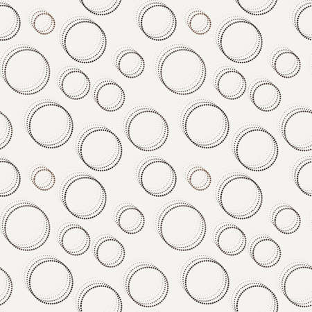 Vector seamless dotted and lined pattern in contrasting colorsのイラスト素材