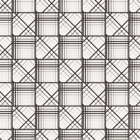Vector seamless dotted and lined pattern in contrasting colorsのイラスト素材