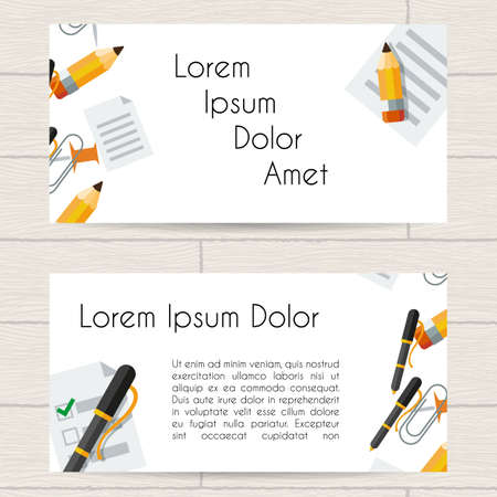 Concept design of business card or booklet with office itemsのイラスト素材