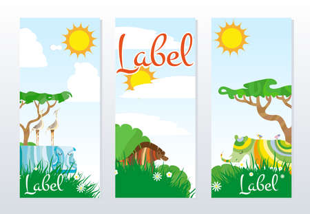 African Animals Cardsのイラスト素材