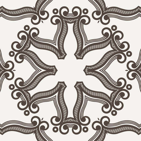 Filigree Flower Henna Pattern in Contrasting Colorsのイラスト素材