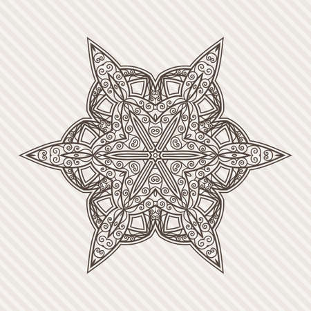 Filigree Flower Henna Pattern in Contrasting Colorsのイラスト素材