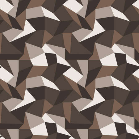 Seamless vector pattern with multi-colored quadrangles in brown tonesのイラスト素材